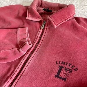 Vintage The Limited America 1990s Womens Zip Up Oversize Logo Sweatshirt Medium